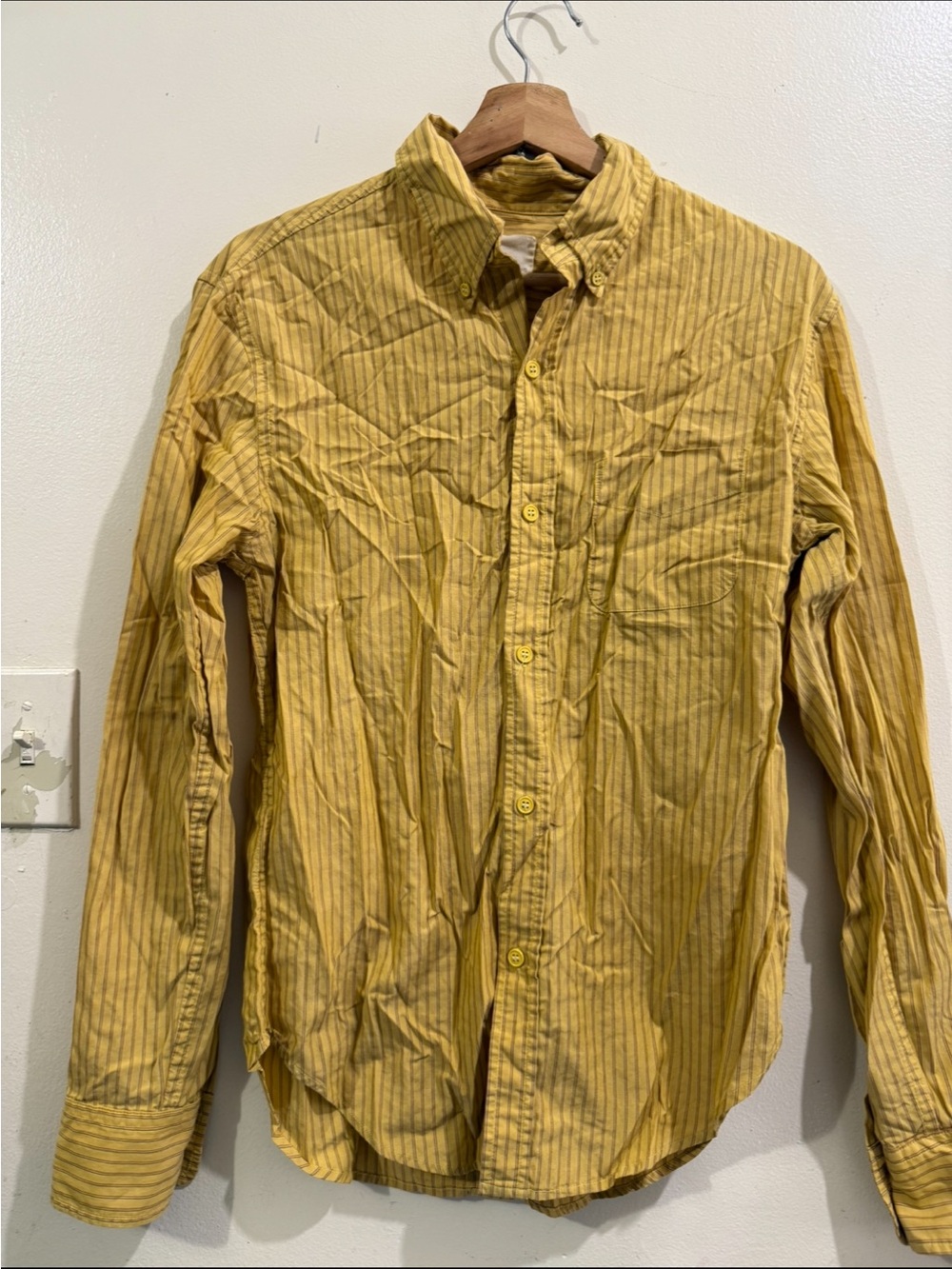 Band Of Outsiders Yellow Pinstripe Button-Down Shirt